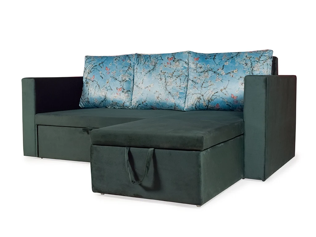 Feltro Sofa Cum Bed In Dark Green-3